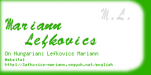 mariann lefkovics business card